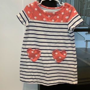 Mini Boden Stripes and Heart Pocket dress